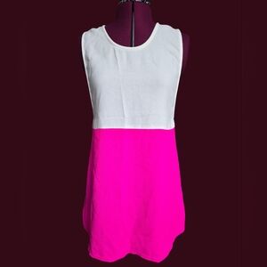 NWT Tobi White and Hot Pink Sleeveless Swim Coverup Size L